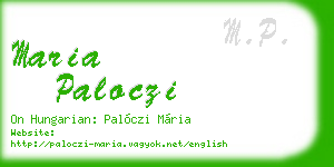 maria paloczi business card